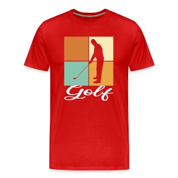 Golfe - T-shirt bio Premium Homme - rouge - Devant - Damien (186cm)