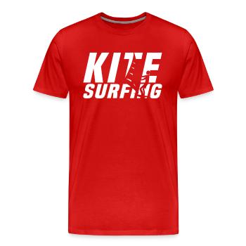 Kite Surfing - Men's Premium Organic T-Shirt - red - Front - Damien (186cm)