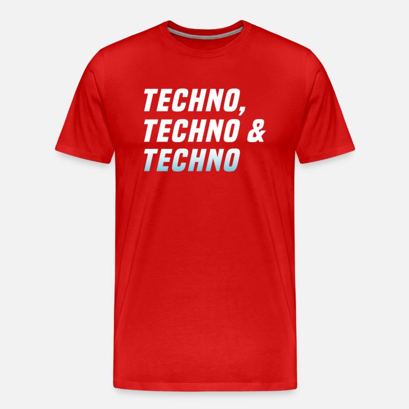Techno Techno Techno - Männer Premium Bio T-Shirt - Rot