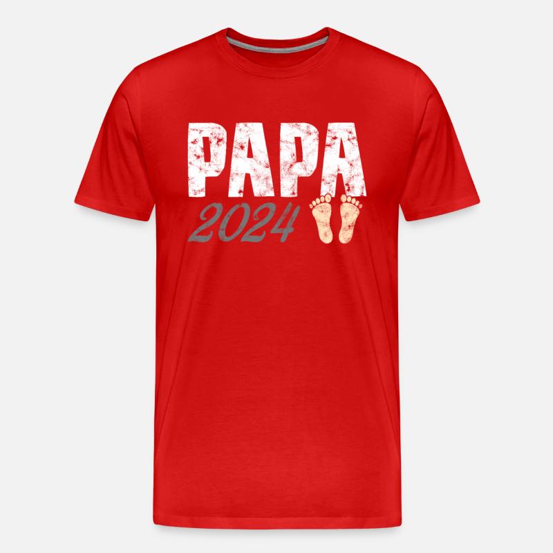Papa 2024 - Männer Premium Bio T-Shirt - Rot