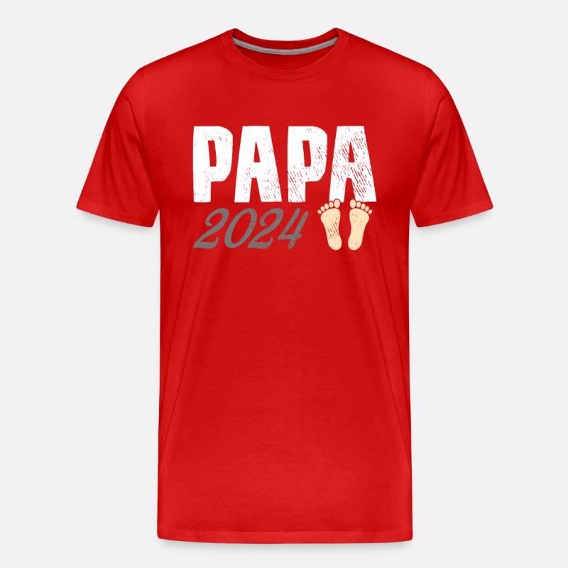 Papa 2024 - Männer Premium Bio T-Shirt - Rot