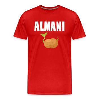Alman Almani Potato - Men's Premium Organic T-Shirt - red - Front - Damien (186cm)