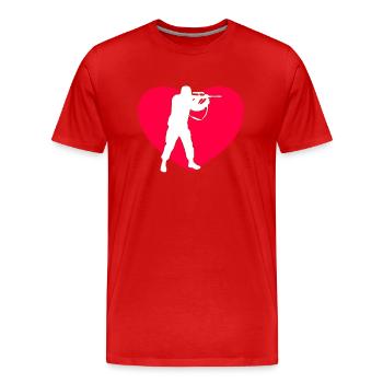 Soldier - Men's Premium Organic T-Shirt - red - Front - Damien (186cm)