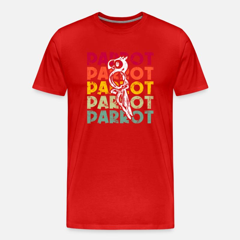 Papagei Retro - Männer Premium Bio T-Shirt - Rot
