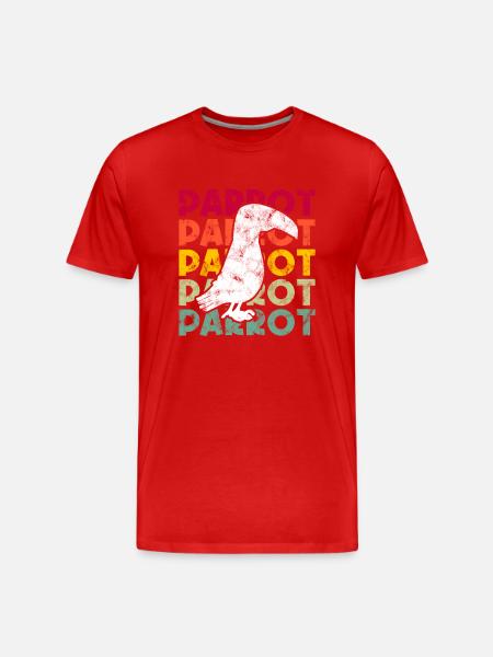Papagei Retro - Männer Premium Bio T-Shirt - Rot