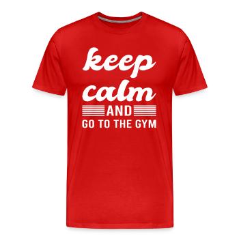 Gym Spruch - Männer Premium Bio T-Shirt - Rot - Vorne - Damien (186cm)