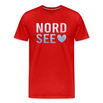 Nordsee - Männer Premium Bio T-Shirt - Rot - Vorne - Damien (186cm)