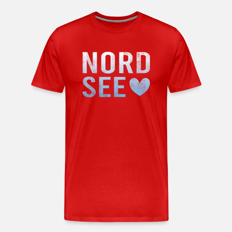 Nordsee - Männer Premium Bio T-Shirt - Rot