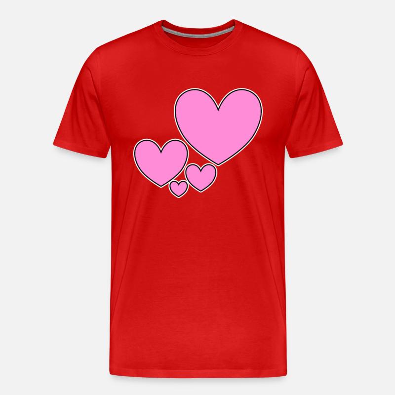 Verliebte Herzen Herze - Männer Premium Bio T-Shirt - Rot