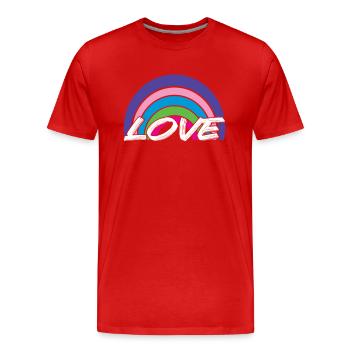 Arc-en-ciel - T-shirt bio Premium Homme - rouge - Devant - Damien (186cm)