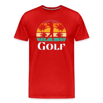 Golf Retro - Männer Premium Bio T-Shirt - Rot - Vorne - Damien (186cm)