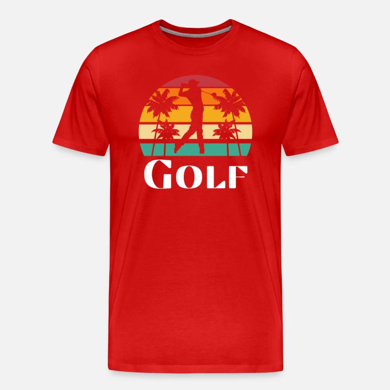 Golf Retro - Männer Premium Bio T-Shirt - Rot