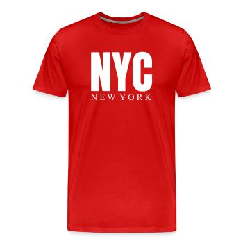 New York - T-shirt bio Premium Homme - rouge - Devant - Damien (186cm)