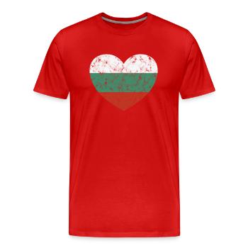 Cœur de Bulgarie - T-shirt bio Premium Homme - rouge - Devant - Damien (186cm)