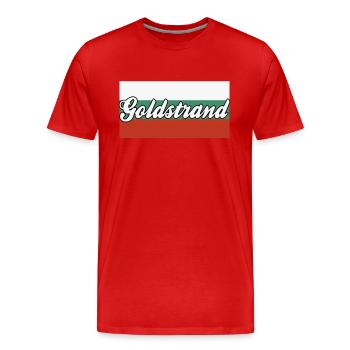 Sables d’or Bulgarie - T-shirt bio Premium Homme - rouge - Devant - Damien (186cm)