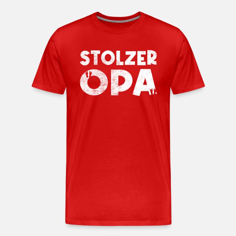 Stolzer Opa - Männer Premium Bio T-Shirt - Rot