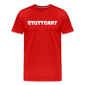 Stuttgart - T-shirt bio Premium Homme - rouge - Devant - Damien (186cm)
