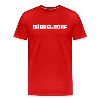 Dusseldorf - T-shirt bio Premium Homme - rouge - Devant - Damien (186cm)