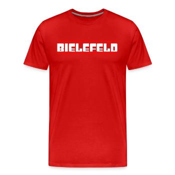 Bielefeld - Men's Premium Organic T-Shirt - red - Front - Damien (186cm)