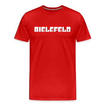 Bielefeld - Männer Premium Bio T-Shirt - Rot - Vorne - Damien (186cm)