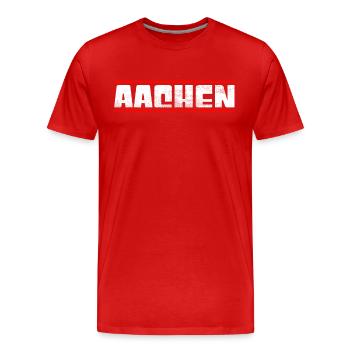 Aachen - Men's Premium Organic T-Shirt - red - Front - Damien (186cm)
