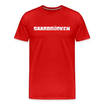 Sarrebruck - T-shirt bio Premium Homme - rouge - Devant - Damien (186cm)