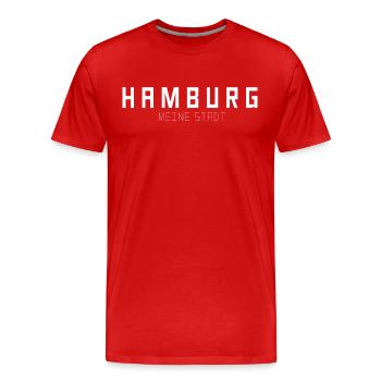 Hambourg Ma ville - T-shirt bio Premium Homme - rouge - Devant - Damien (186cm)