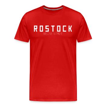 Rostock Ma ville - T-shirt bio Premium Homme - rouge - Devant - Damien (186cm)