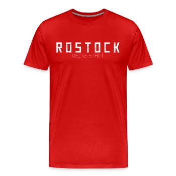 Rostock Ma ville - T-shirt bio Premium Homme - rouge - Devant - Damien (186cm)