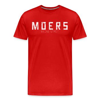 Moers Ma ville - T-shirt bio Premium Homme - rouge - Devant - Damien (186cm)