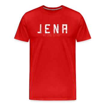Jena My City - Men's Premium Organic T-Shirt - red - Front - Damien (186cm)