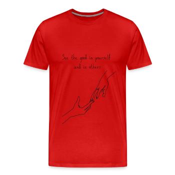 amitié - T-shirt bio Premium Homme - rouge - Devant - Damien (186cm)