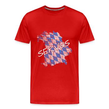 Servus Bayern - Männer Premium Bio T-Shirt - Rot - Vorne - Damien (186cm)