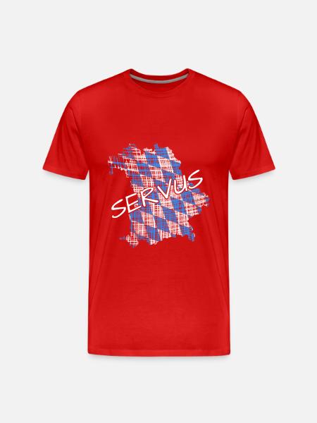 Servus Bayern - Männer Premium Bio T-Shirt - Rot