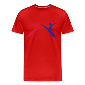 Taekwondo kickers - Men's Premium Organic T-Shirt - red - Front - Damien (186cm)