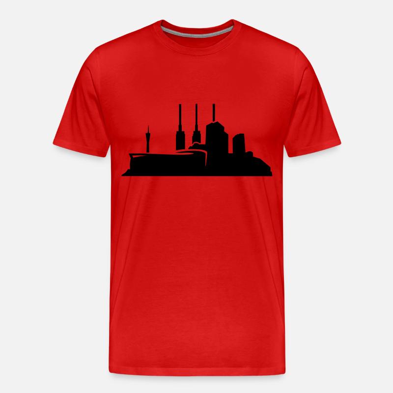 Hannover // Skyline // Silhouette // Skylineshirt - Männer Premium Bio T-Shirt - Rot