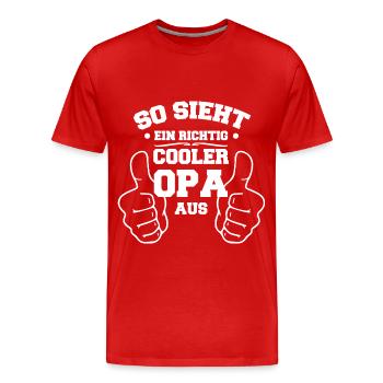 Cooler Opa Shirt - Cooler Großvater - Opa Geschenk - Männer Premium Bio T-Shirt - Rot - Vorne - Damien (186cm)