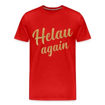 Helau Gold Glitter - Männer Premium Bio T-Shirt - Rot - Vorne - Damien (186cm)