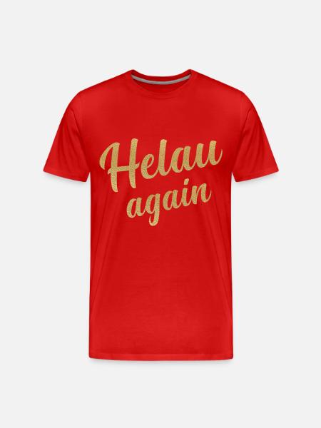 Helau Gold Glitter - Männer Premium Bio T-Shirt - Rot