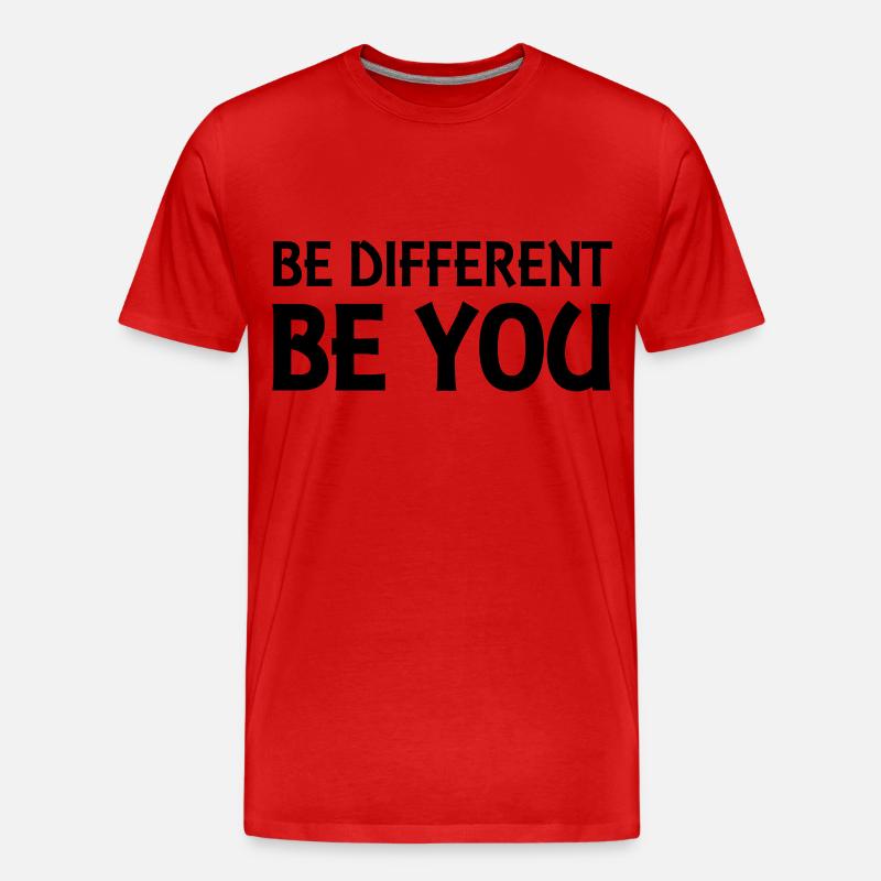 Be different - be you - Männer Premium Bio T-Shirt - Rot