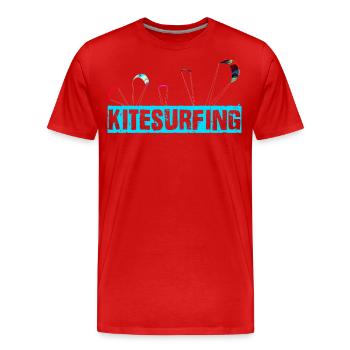 Kitesurfing - Männer Premium Bio T-Shirt - Rot - Vorne - Damien (186cm)