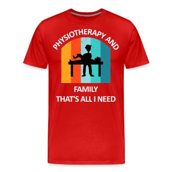 Physiothérapeute Cadeau humoristique disant drôle - T-shirt bio Premium Homme - rouge - Devant - Damien (186cm)
