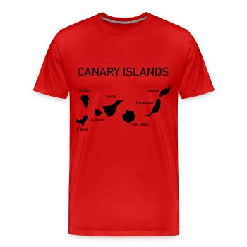 Canary islands Map Kanarische Inseln Karte - Men's Premium Organic T-Shirt - red - Front - Damien (186cm)