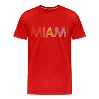 Miami - Männer Premium Bio T-Shirt - Rot - Vorne - Damien (186cm)