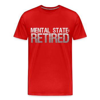 Psychischer Zustand: Im Ruhestand - Männer Premium Bio T-Shirt - Rot - Vorne - Damien (186cm)