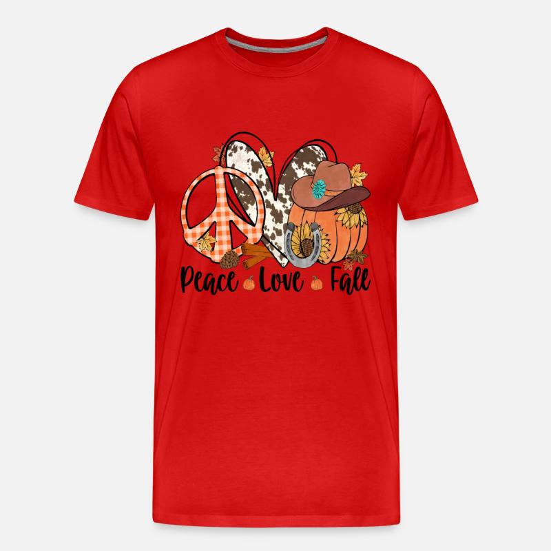 Frieden Liebe Fall - Männer Premium Bio T-Shirt - Rot