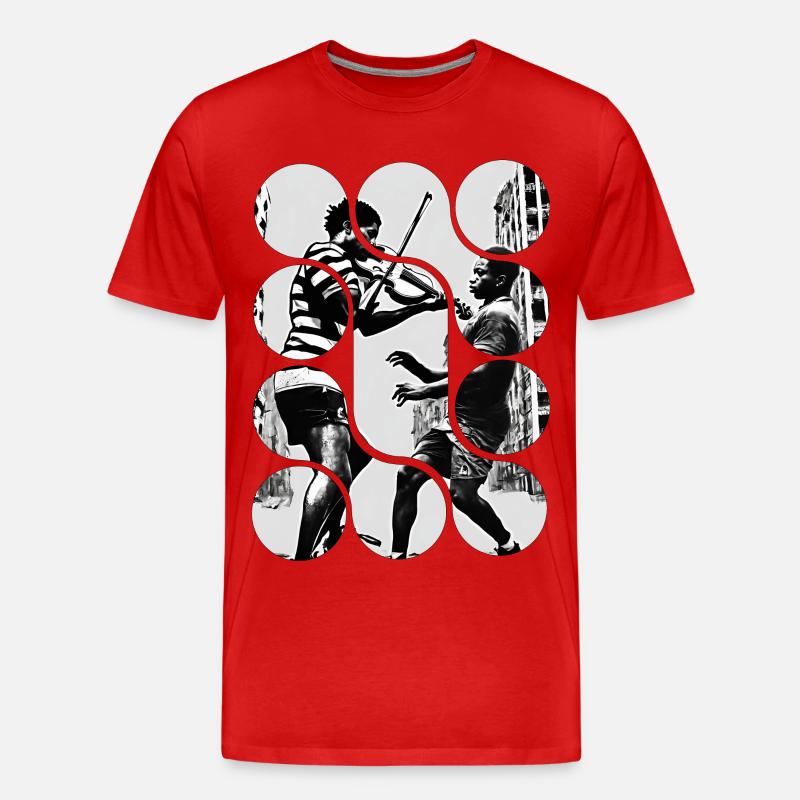 Dynamische urbane Symphonie - Männer Premium Bio T-Shirt - Rot