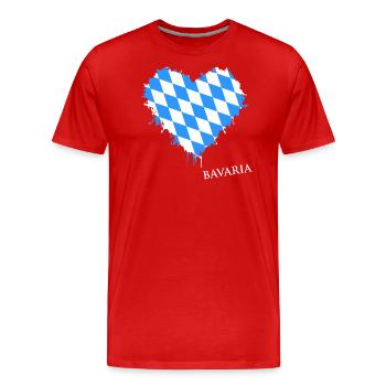 Bavaria, Bayern, Oberbayern, Minga - Männer Premium Bio T-Shirt - Rot - Vorne - Damien (186cm)