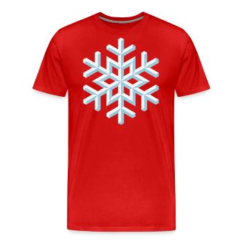 Schneeflocke 3D (Schnee / Flocke / Winter) - Männer Premium Bio T-Shirt - Rot - Vorne - Damien (186cm)