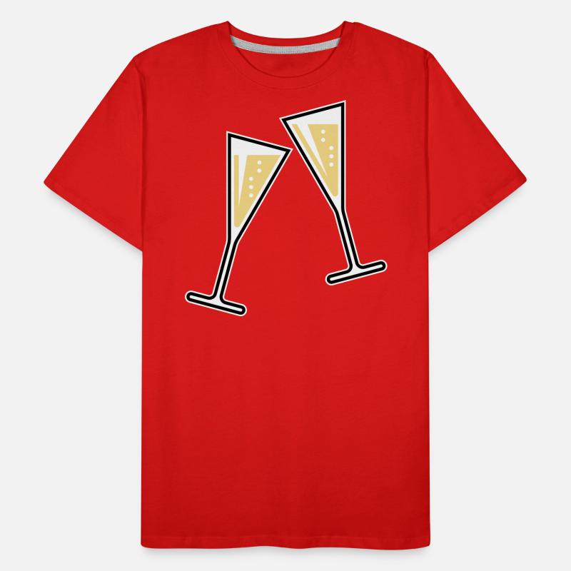2 Sektgläser (Sekt / Trichter / Zu / 3C) Männer Premium Bio T-Shirt
